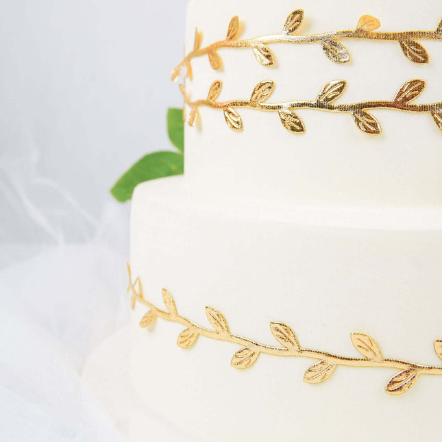 AliKopy 67ft Olive Gold Leaf Ribbon Trim - Artificial Vines for DIY De