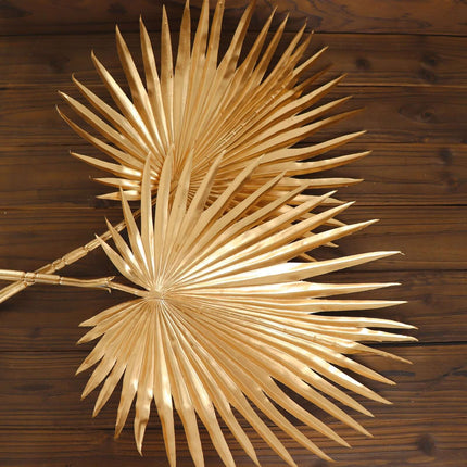 AliKopy 2-Pack Metallic Gold Palm Leaf Stems - 34" Faux Plant Decor