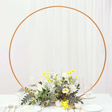 AliKopy 36" Gold Metal Round Hoop - Self-Standing Floral Wreath Frame