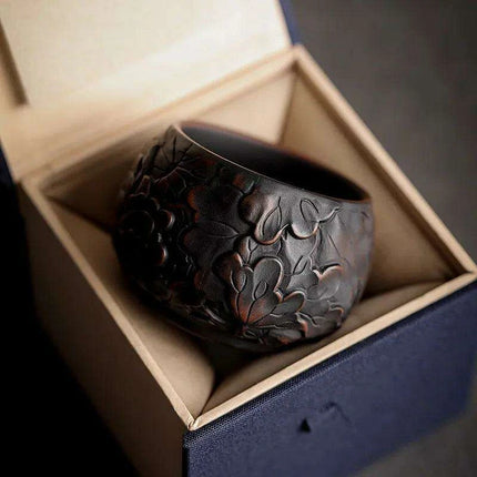 Lotus Blossom Pottery Teacup Set - Crafted for Kung Fu Tea Enthusiasts