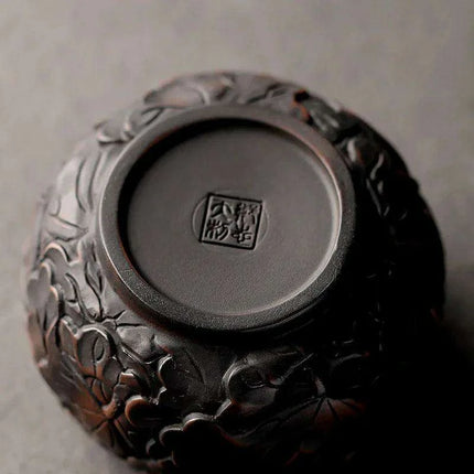 Lotus Blossom Pottery Teacup Set - Crafted for Kung Fu Tea Enthusiasts