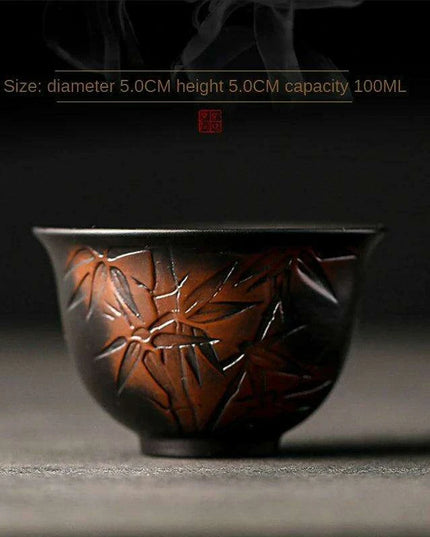 Lotus Blossom Pottery Teacup Set - Crafted for Kung Fu Tea Enthusiasts