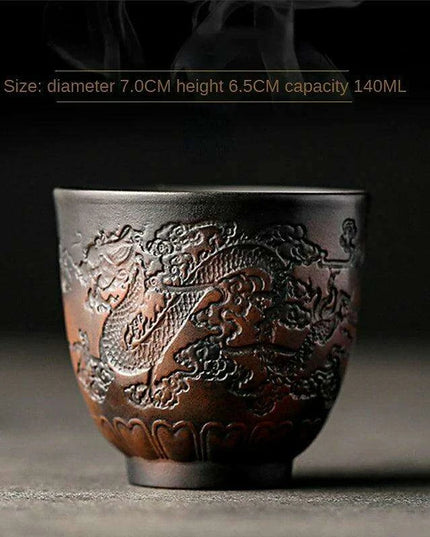 Lotus Blossom Pottery Teacup Set - Crafted for Kung Fu Tea Enthusiasts