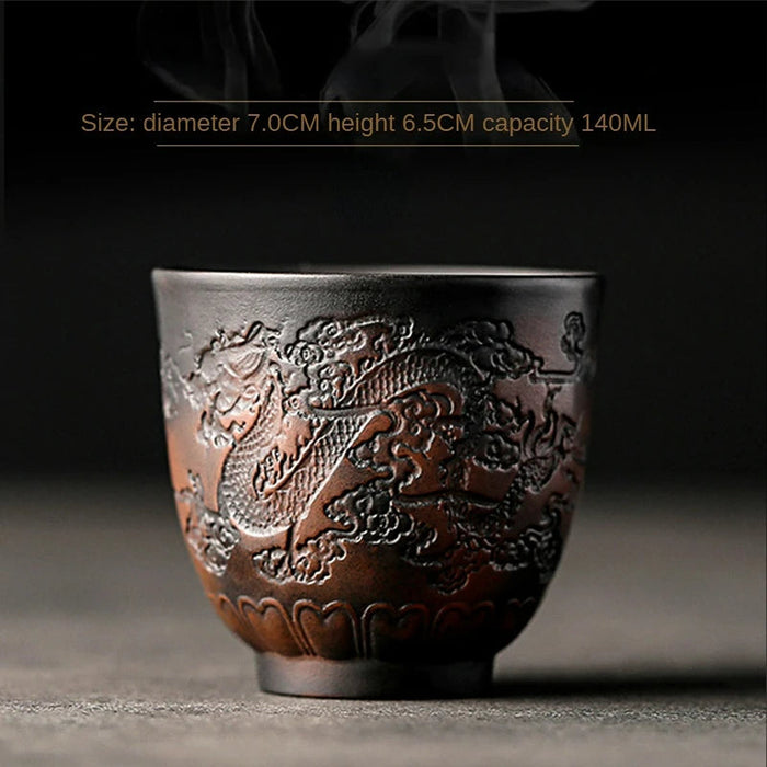 Elegant Lotus Pottery Teacup Set for Connoisseurs of Kung Fu Tea