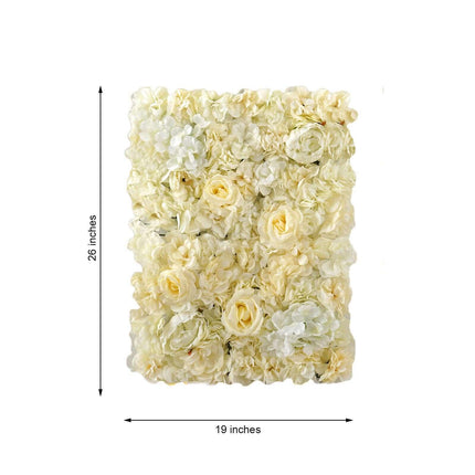 AliKopy 13 Sq Ft White Champagne UV Protected Flower Wall Mat - 4 Pane