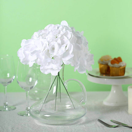 AliKopy 10 White Satin Hydrangeas - Realistic Artificial Flowers, DIY