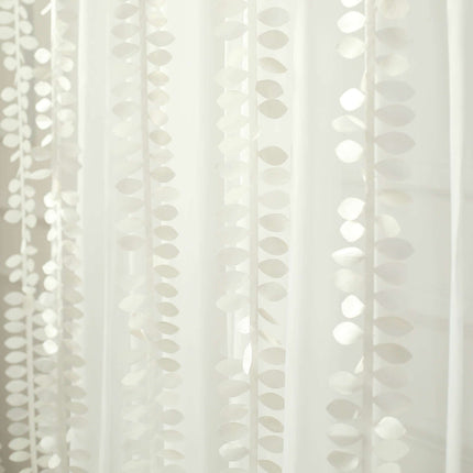 AliKopy Taffeta Ribbon Sash, 4" Leaf Petal Design, Ivory, 50ft
