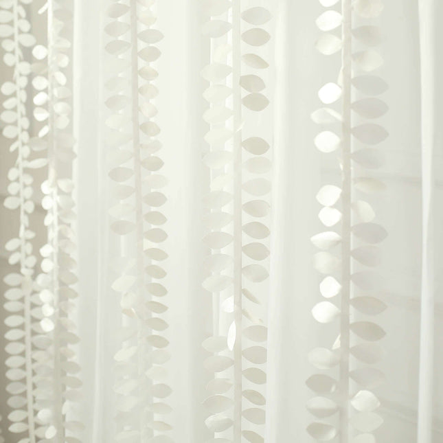AliKopy Taffeta Ribbon Sash, 4" Leaf Petal Design, Ivory, 50ft