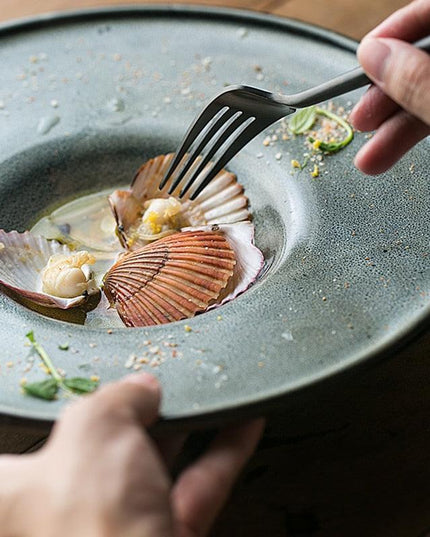 Charming Japanese Ceramic Breakfast Dish with Playful Straw Hat Design