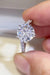 Elegant Sterling Silver Ring with Lab Grown Diamond and Moissanite Accents