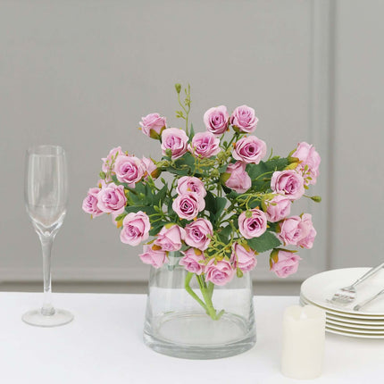 AliKopy 2 Pack 12" Lavender Lilac Faux Rose Bouquets - Realistic Desig