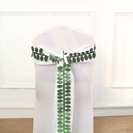 AliKopy Taffeta Ribbon Sash - 50ft Green with 4" Leaf Petal Design