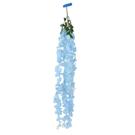 AliKopy 42" Silk Wisteria Flower Garland - Light Blue, 5 Full Strands