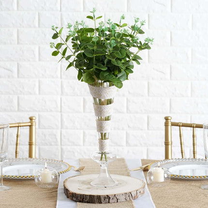 AliKopy 19" Light Green Artificial Eucalyptus Bouquet - Realistic & Lu