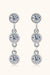 Platinum-Plated Moissanite Drop Earrings - Elegant Jewelry Set with Warranty