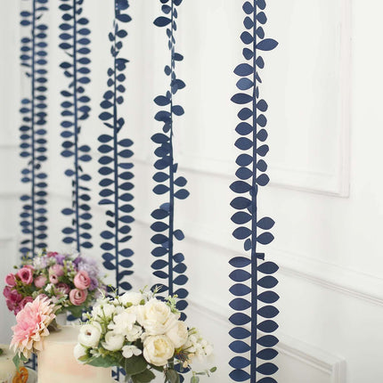 AliKopy Navy Blue Taffeta Ribbon Sash, 50ft, 4" Leaf Petal Design