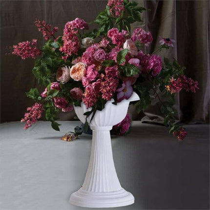 AliKopy 4 Pack 22" Tall White PVC Pedestal Plant Stands - Italian Desi