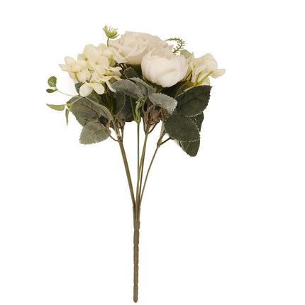AliKopy 2 Pack Ivory Silk Rose & Peony Bouquets - 12" for Weddings & H