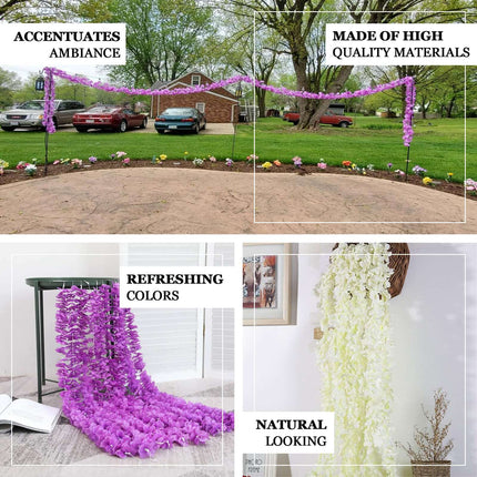 AliKopy 7ft Blush Silk Hydrangea Hanging Garland - Realistic & Durable