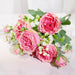 Elegant Pink Silk Peony and Rose Artificial Flower Bundle - Luxurious Wedding and Home Decor Accent