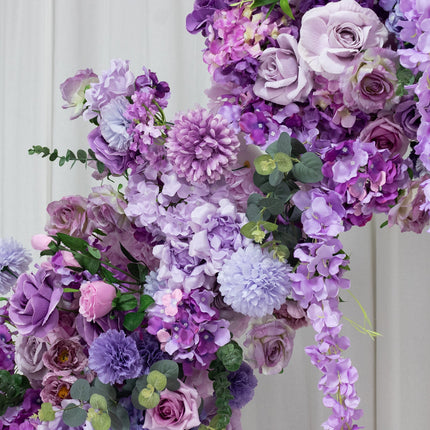 AliKopy Lavender Floral Backdrop for 6.5ft Wedding Arch - Foam-Backed
