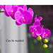 Luxurious Purple Latex Orchid Arrangement in Elegant Ceramic Pot for Home Decor