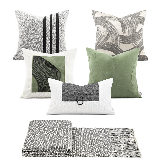 Elegant Reversible Geometric Pillowcase Set for Living Room Decor