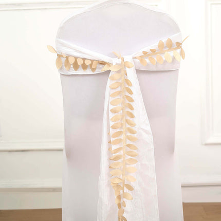 AliKopy Taffeta Ribbon Sash, 4" Leaf Petal Design, 50ft, Elegant Garla
