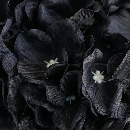 AliKopy 4 Pack 7" Black Artificial Silk Hydrangea Kissing Balls - Eleg
