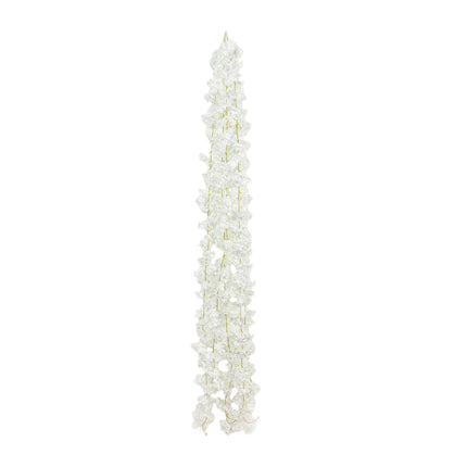 AliKopy 5 Pack White Artificial Cherry Blossom Garland - 6ft Silk Vine
