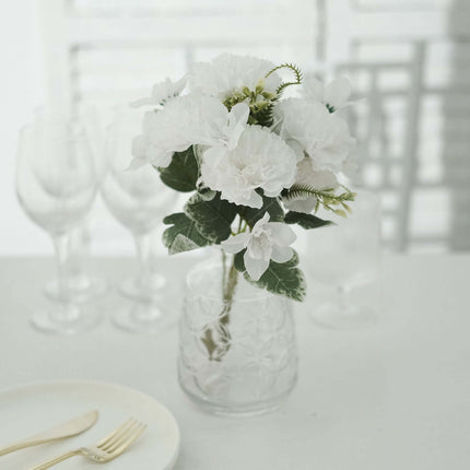 AliKopy 3 Pack 14" White Silk Carnation Bouquets - Realistic Faux Flow