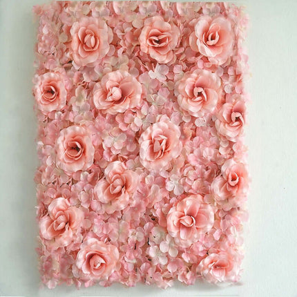 AliKopy 11 Sq Ft Blush & Cream 3D Silk Flower Wall Mat - 4 Panels
