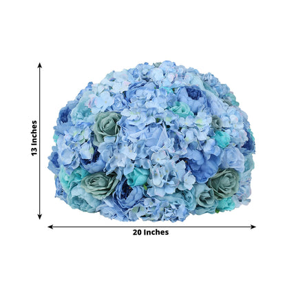 AliKopy 20" Blue Silk Rose Wedding Centerpiece - Pre-Arranged Decor