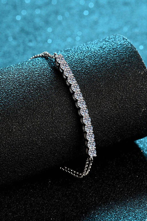 Sterling Silver Bracelet with Sparkling Lab-Diamond Accents