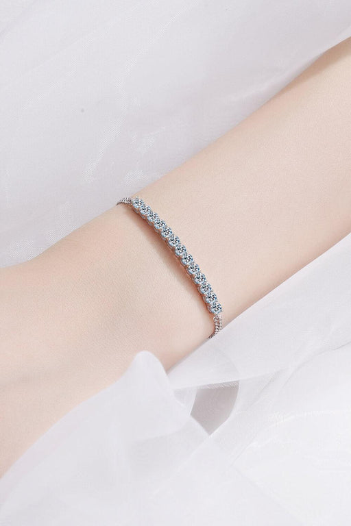 Dazzling Lab-Diamond Accent Sterling Silver Bracelet with Moissanite Stones