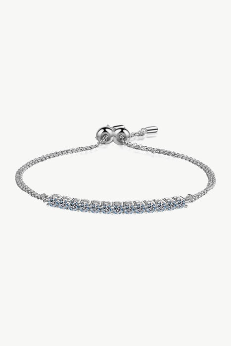 Dazzling Lab-Diamond Accent Sterling Silver Bracelet with Moissanite Stones