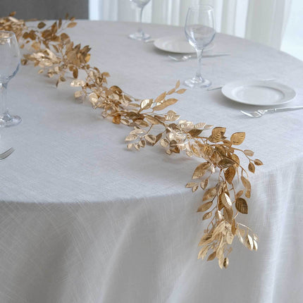 AliKopy 6ft Artificial Magnolia Leaf Garland - Metallic Gold, Decorati