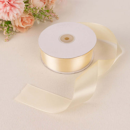 AliKopy 50 Yards 1.5" Ivory Satin Ribbon - Durable & Elegant Finish