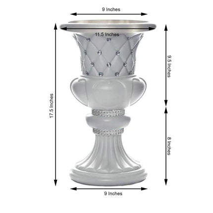AliKopy 2-Pack 18" Crystal Beaded Pedestal Stand for Flowers & Plants