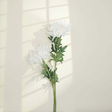AliKopy 27" Artificial Silk Chrysanthemum Bouquet - 3 Stems, Large Fau
