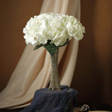 AliKopy 5-Piece Cream Silk Hydrangea Flower Bouquet Set - Lifesized, D