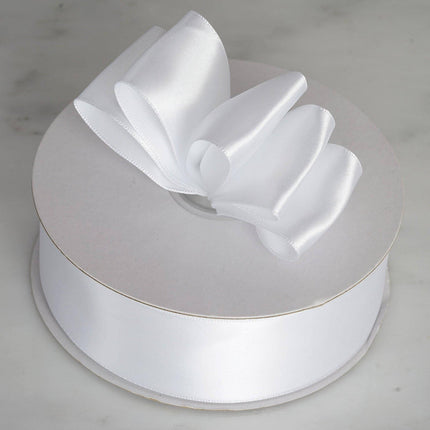 AliKopy 50 Yards 1.5" White Satin Ribbon - Single Face, Decorative Fin