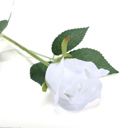 Très Elite 31" White Long Stem Artificial Silk Roses - 24 Pcs, Realist