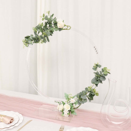 AliKopy 26" Clear Acrylic Wedding Arch Hoop Stand - Tabletop Centerpie