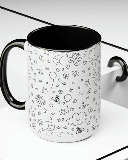 Elegant Duo Ceramic Coffee Mug Set - 2 Pieces