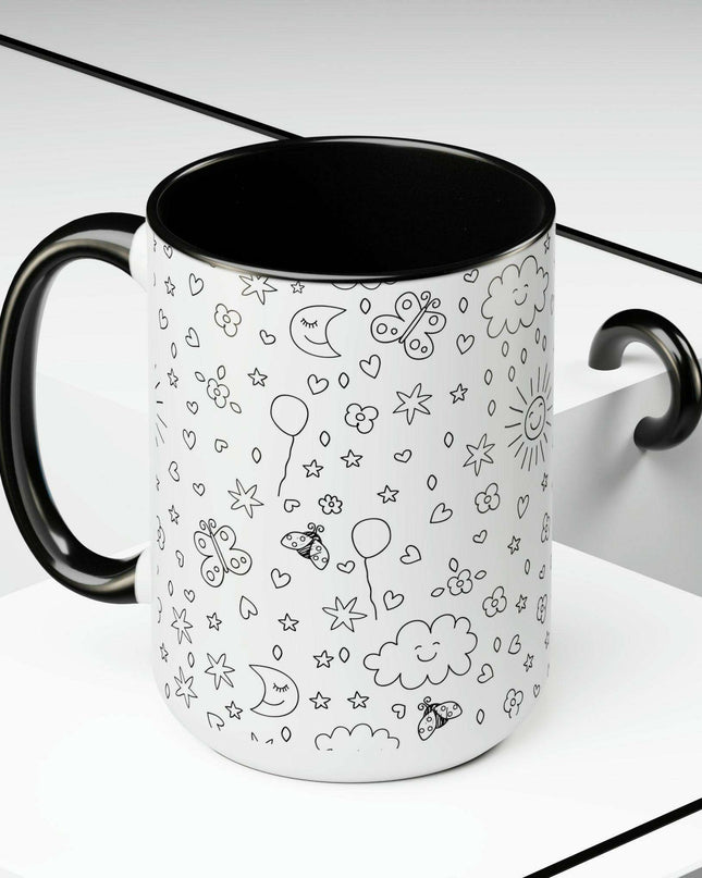 Elegant Duo Ceramic Coffee Mug Set - 2 Pieces