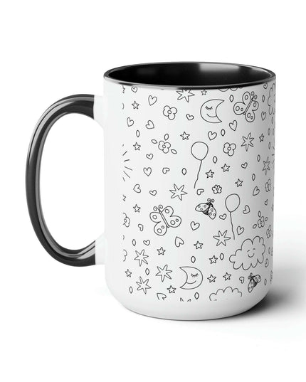 Elegant Duo Ceramic Coffee Mug Set - 2 Pieces