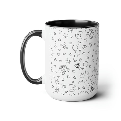 Elite 15oz Two-Tone Ceramic Coffee Mugs for Luxurious Mornings