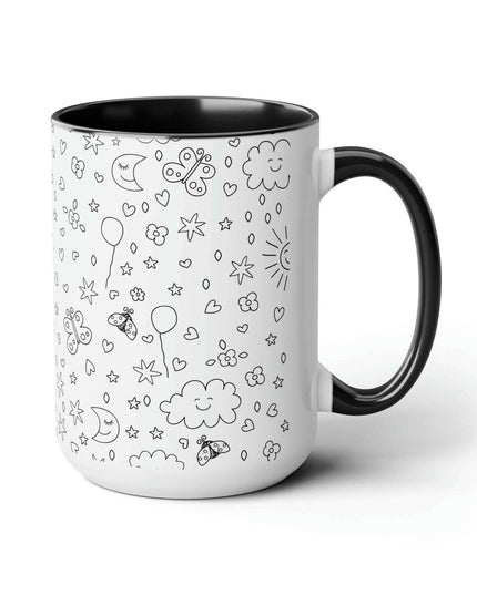 Elegant Duo Ceramic Coffee Mug Set - 2 Pieces