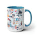 Sophisticated Morning Elegance: Ceramic Two-Tone Coffee Mugs Set, 15oz